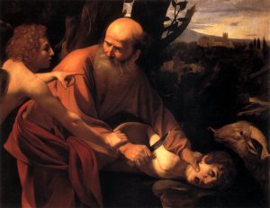 Sacrifices - a part of religious practices to this day. This is a painting by Caravaggio. 