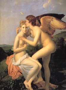 A magnificent painting by Gerard Francois Pascal Simon- "Cupid and Psyche."