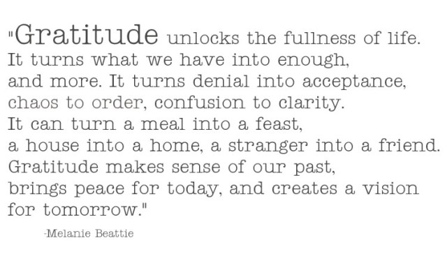 This is appreciation, thankfulness and gratitude. Learn to live by the goodness of it!