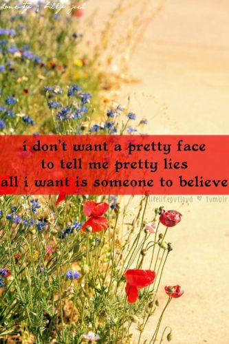 I need sincerity - not a pretty face telling me pretty lies!