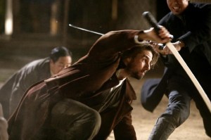 Algren learns to fight with the samurai sword.