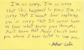 "I am so sorry....."