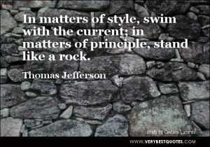 Thomas Jefferson's quote on values, morals and principles.