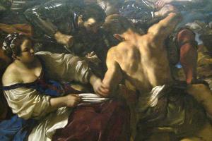 Samson is blind sided and brought to his knees by the Philistines. (Photo Credit: NYC - Metropolitan Museum of Art: Samson Captured by the Philistines)