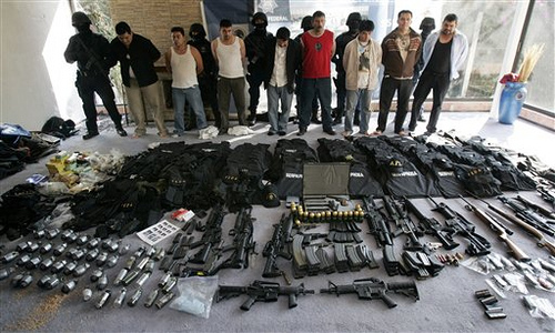 Seizure of illegal, sophisticated weapons from drug cartels.