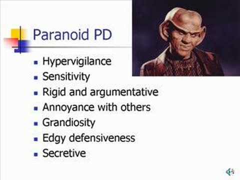 Characteristics of Paranoid Personality Disorder.