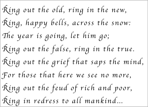 Ring out the old, Ring in the New!