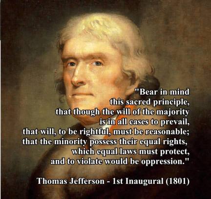 Thomas Jefferson Quote on Minority Rights.