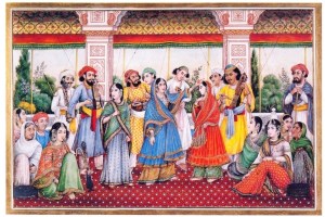 A Family Scene in a Medieval Indian Home