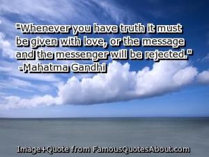 Mahatma Gandhi's Quote on Goodness Triumphs.