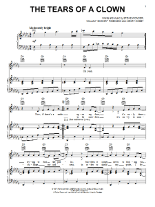 Music sheet for "The Tears of a Clown."