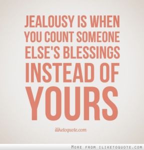 Count your own blessings, name them one by one. Stop counting other people's' blessings!